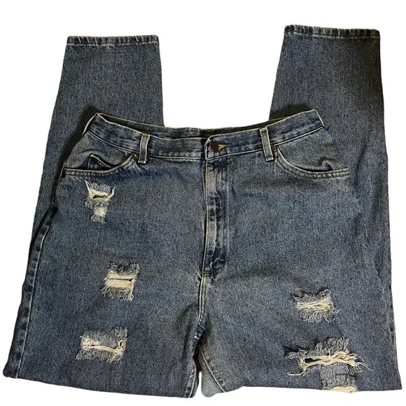 Vintage Lee Baggy Distressed Jeans Size - Picture 3 of 3